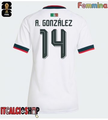 Messico Armando Gonzalez #14 Seconda Maglia Femmina Mondiali 2026 Manica Corta